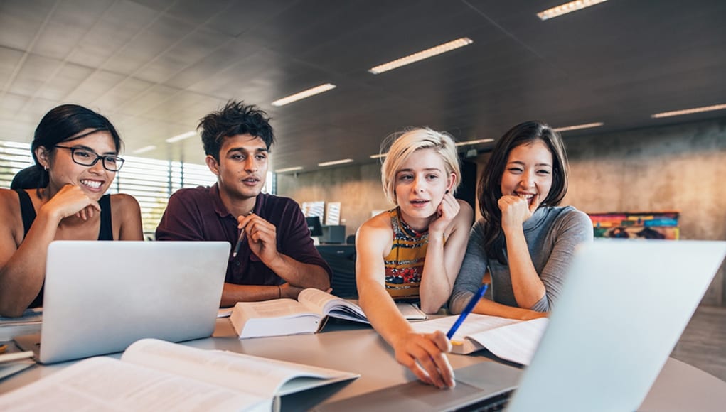 College students studying