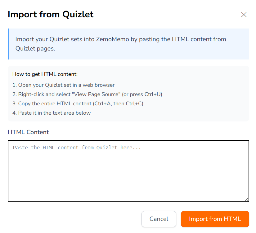 Quizlet Import